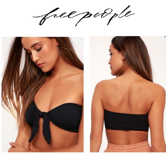 Free People Tops - ⭐️ FREE PEOPLE Willow Black Tie-Front Bralette